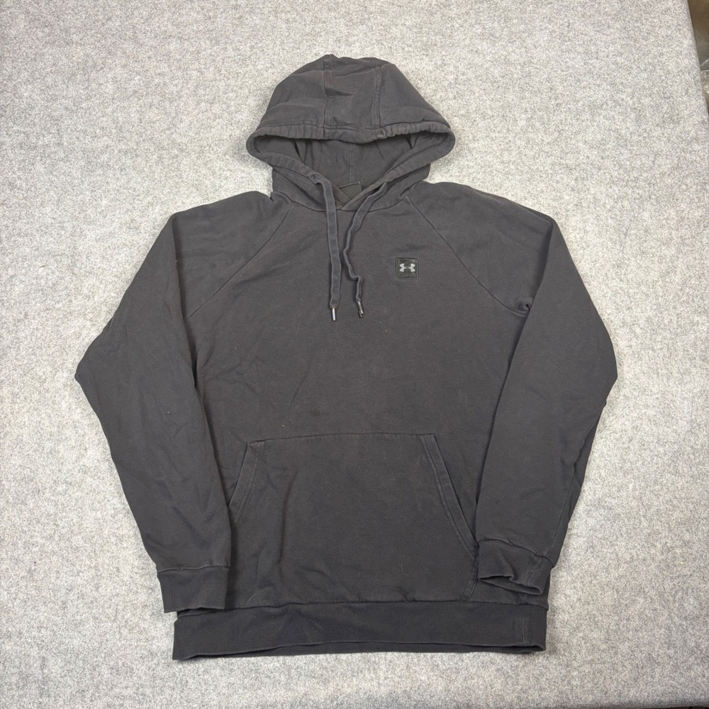 Under Armour Mens Rival Fleece Hoodie Black Pullover Sweatshirt Medium
